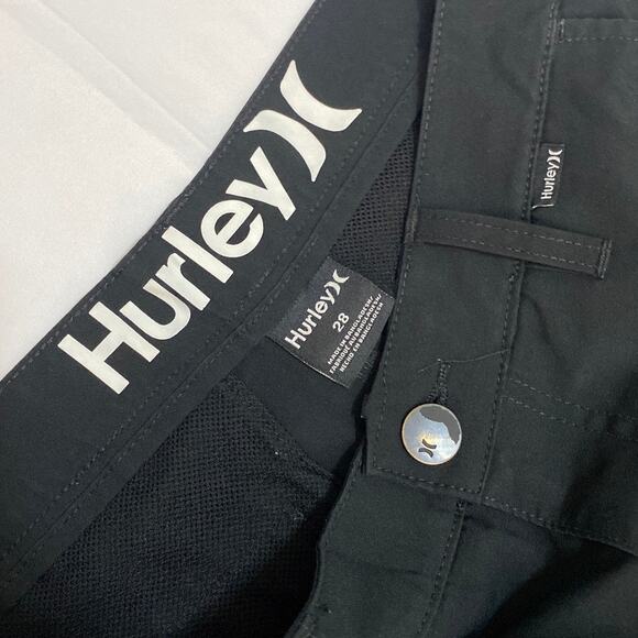 Hurley Men's Casual Swim Board Shorts Size 29 Outdoor Flat Front Black Unlined - Picture 3 of 11